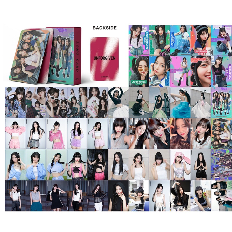 LE SSERAFIM Card Set 55 Tấm Thẻ Ảnh UNFORGIVEN Kpop Lomo Card Hình Nhóm Nhạc