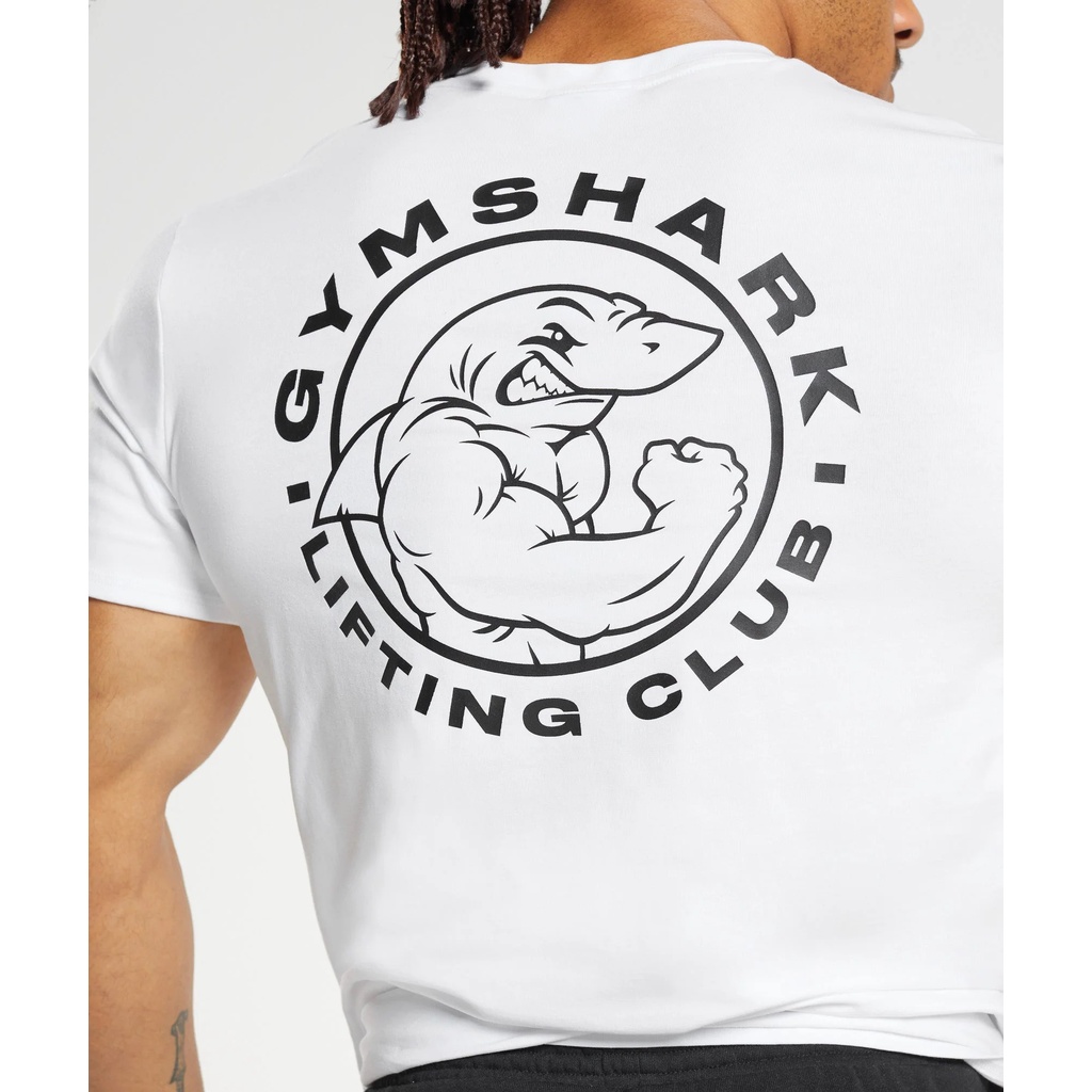 Ready stock gymshk legacy men's athletic slim fit round neck shark short sleeve t-shirt co giãn thoáng khí