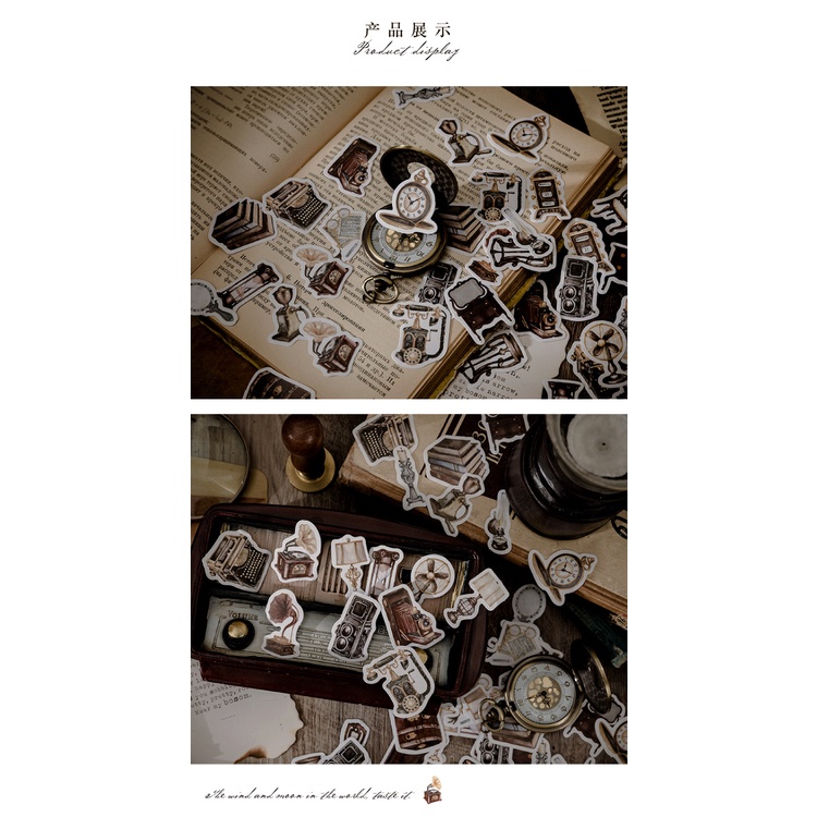 Hộp 46 Miếng Dán Trang Trí Sổ Tay DIY Phong Cách Retro