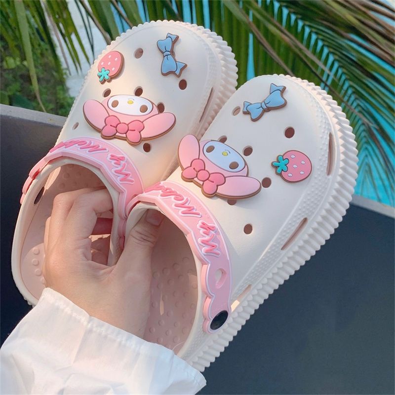 Hàng Có Sẵn Dép Sandal Nhẹ Nhàng Họa Tiết Kuromi Hoạt Hình Mùa Hè 2023 Dễ Thương Có Giá Bán Chạy Cho Nữ