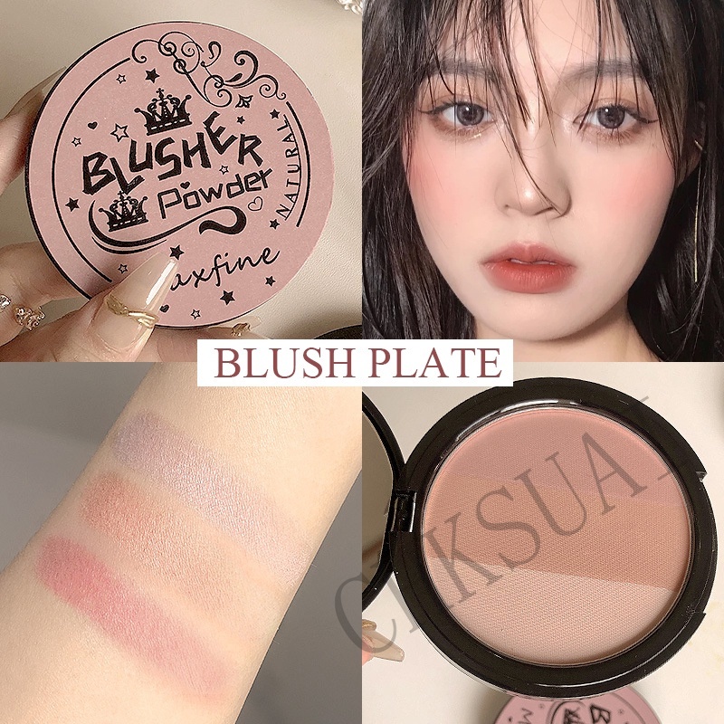 Bảng màu phấn má hồng HUAQING hiệu ứng lì / ánh nhũ