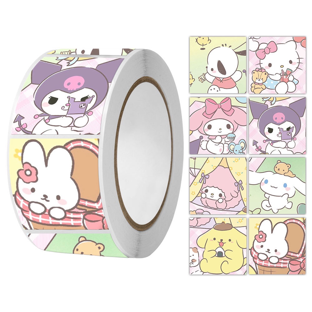 500 cái / bộ sanrio stickers văn phòng phẩm kuromi melody handbook notebook diy sticker decoration pattern h0013