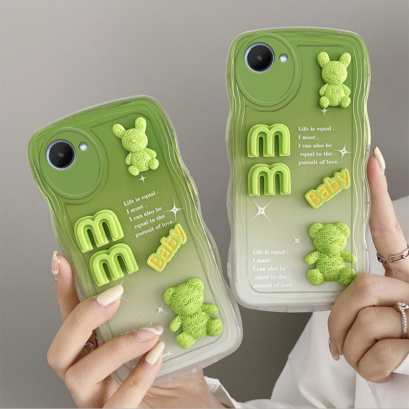 Ốp lưng realme c30s  Ốp Điện Thoại Đính Búp Bê 3D Màu gradient Cho realme c30s Dễ Thương