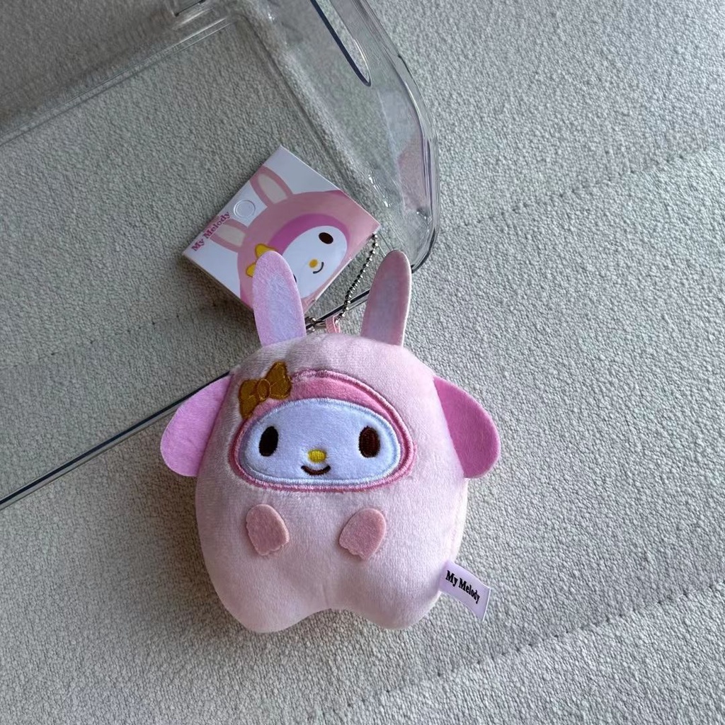 SANRIO Móc Khóa Hình Thú Nhồi Bông Kuromi My Melody Cinnamoroll Hello Kitty Đáng Yêu