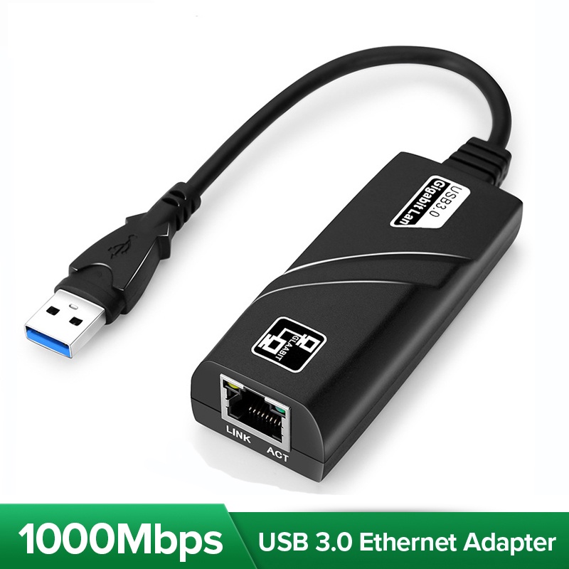 Thẻ Mạng Lan Chuyển Đổi USB 3.0 USB 2.0 Sang Mạng 10 / 100 / 1000Mbps USB Type C Sang Rj45 Cho PC / Laptop