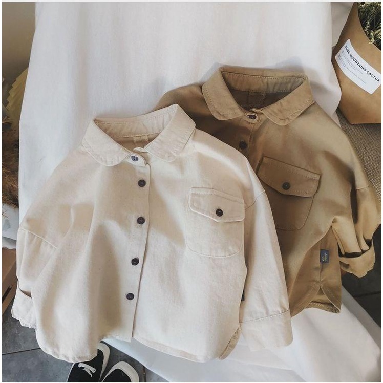 Áo Sơ Mi Cotton Nguyên Chất Tay Dài Phong Cách Nhật Bản 2023 Cho Bé Trai