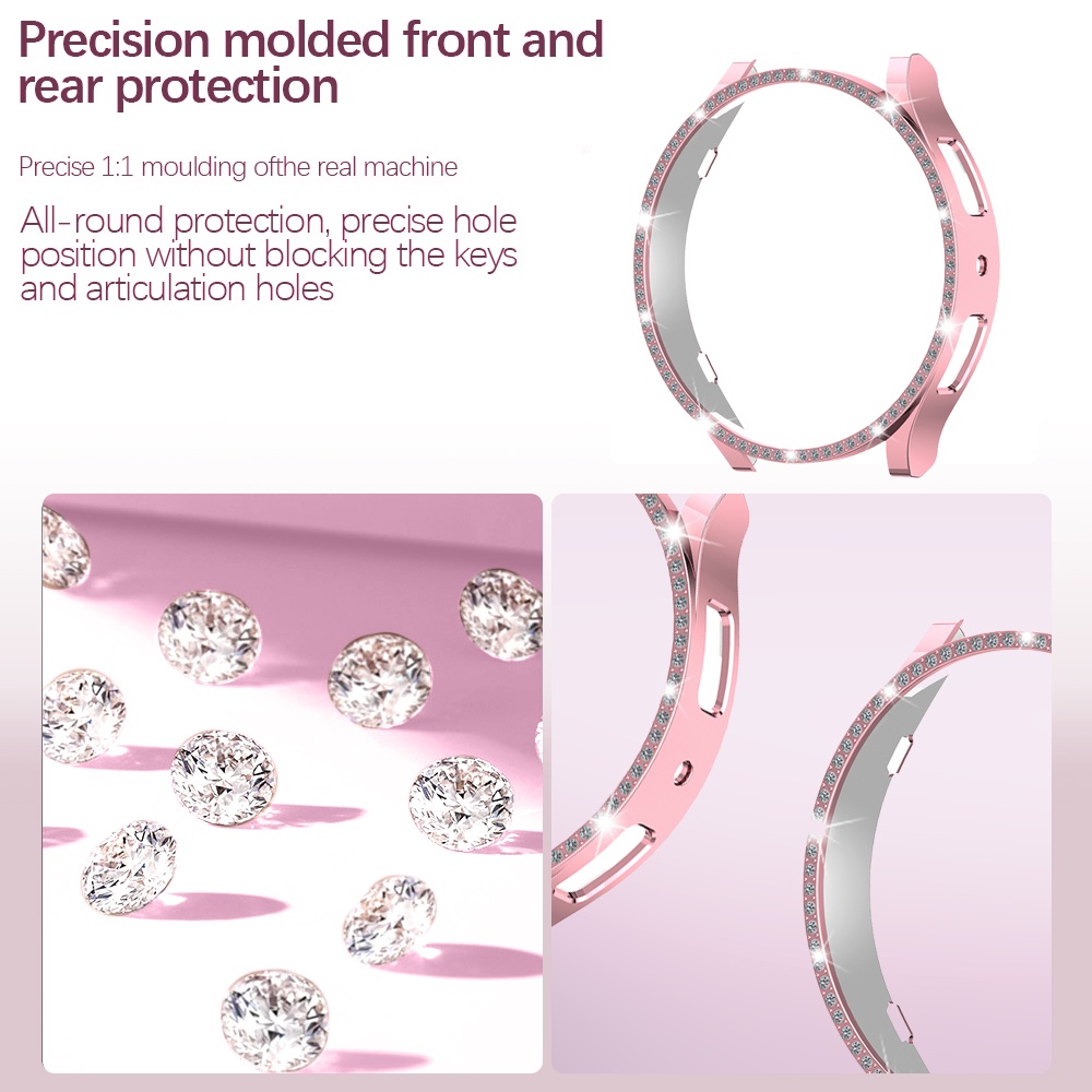 Ốp Bảo Vệ Bằng PC Màu Đen / Bạc Dành Cho Đồng Hồ Samsung Galaxy watch 6 40mm 44mm