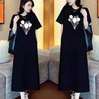 [40-90KG] Phụ Nữ Cộng Với Váy Dài Tay Ngắn C11299