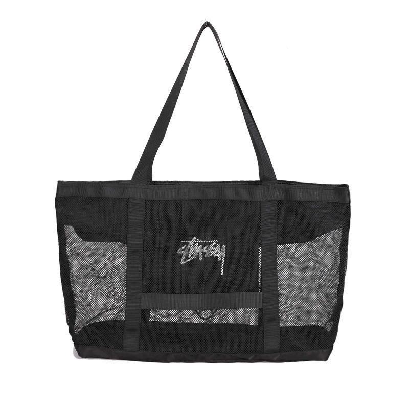 Street wear stussy tote bag dung tích lớn túi tập thể dục nam nữ túi tote thời trang túi đeo vai thông thường túi lớp