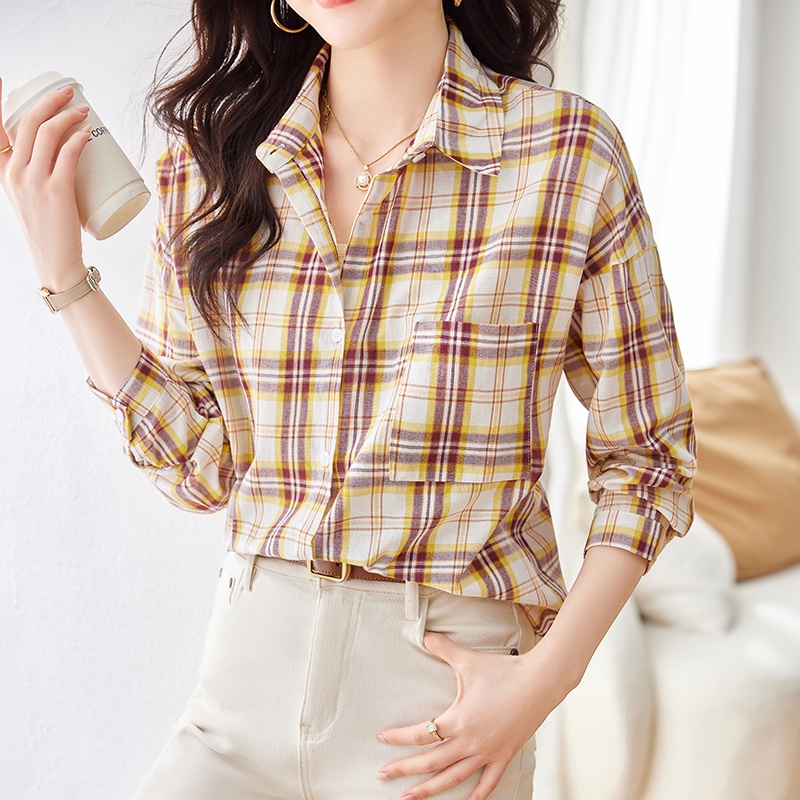 Multiplication thời trang áo sơ mi kẻ sọc nữ 2023 mùa thu đông phong cách mới tính khí nhẹ nhàng phiên bản hàn quốc mỏng hơn nhìn kẻ sọc sang trọng hàng đầu phụ nữ ff