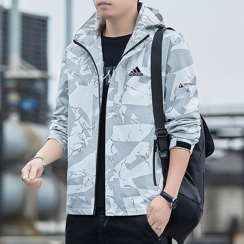 Áo Khoác Thể Thao Adidas 100% Chính Hãng Thoáng Khí Có Mũ Trùm Cá Tính Dành Cho Nam