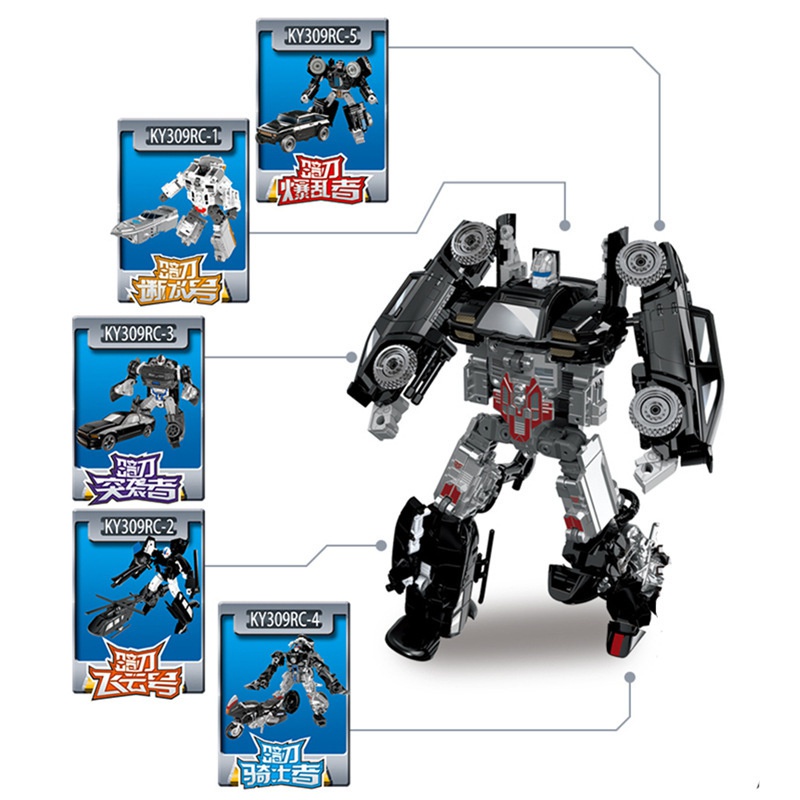 Mô Hình Đồ Chơi Xe Hơi Biến Hình Rô Bốt 5 Trong 1 Bằng Hợp Kim Cho Bé