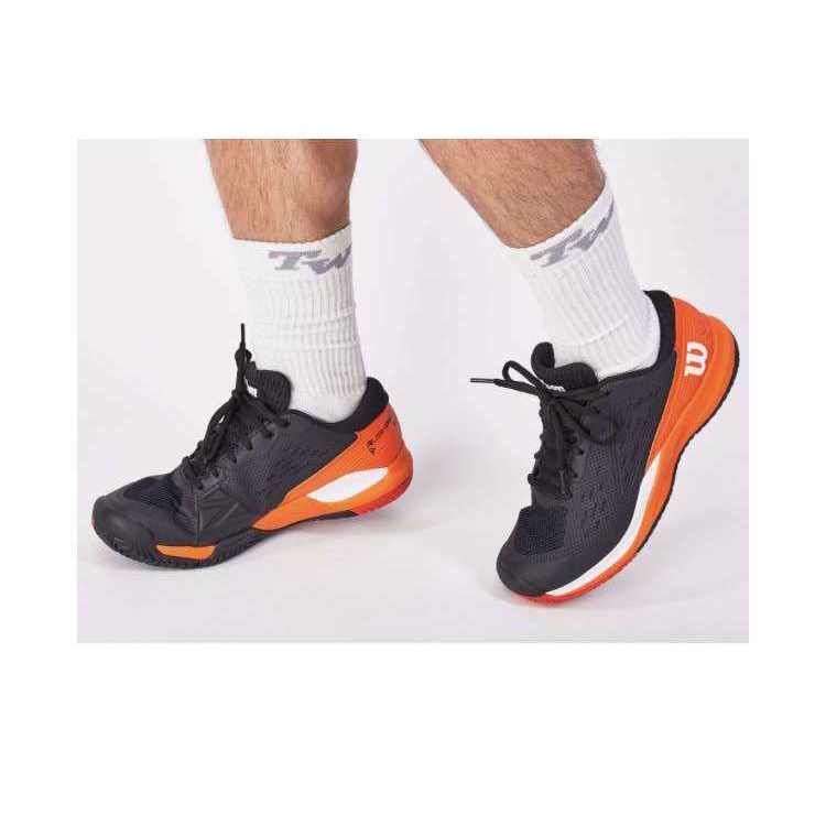 Giày tennis Wilson Rush 4.0 màu đen pha cam
