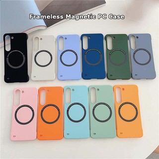 Slim frameless matte từ tính cứng pc dành cho samsung galaxy s23 s22 plus ultra 5g chống sốc chống va đập mặt sau vỏ bảo vệ