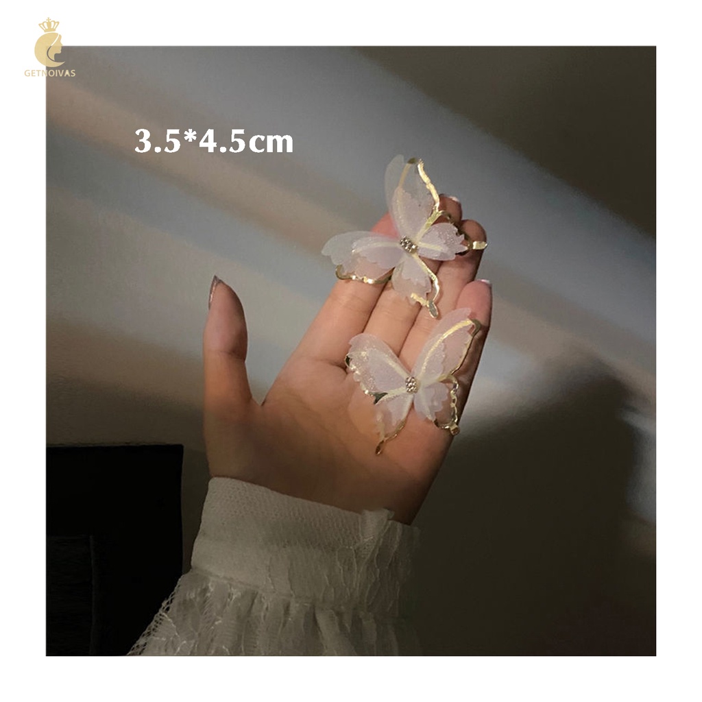 GETNOIVAS Bông Tai Hình Bướm Lấp Lánh Duyên Dáng Dành Cho Nữ