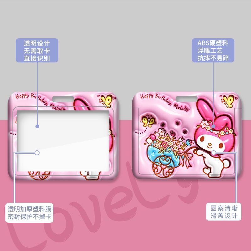 Giá Đỡ Thẻ Tên 3D Trong Suốt Họa Tiết Gấu / Dâu Tây / Melody Kuromi Hoạt Hình Melody Kuromi Dễ Thương