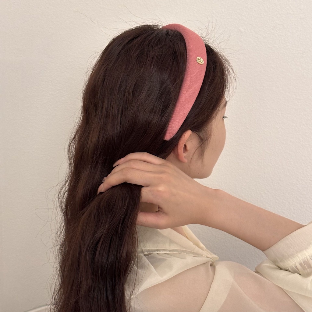 Băng Đô Cài Tóc Bằng Xốp Màu Hồng Phong Cách Pháp