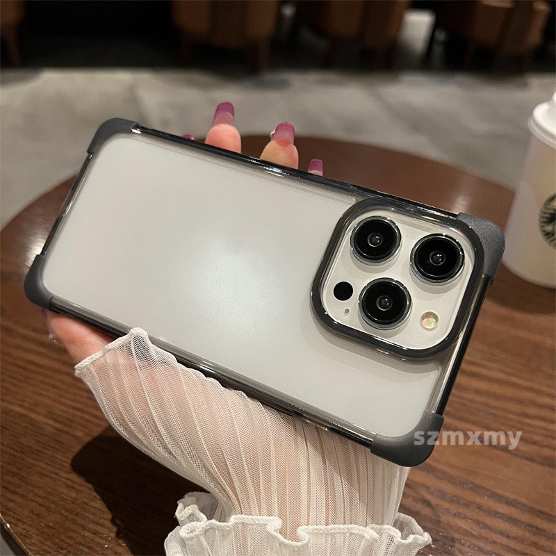 Ultra Ốp Điện Thoại Acrylic Mềm Trong Suốt Siêu Mỏng Có Túi Khí Chống Rơi Bốn Góc Cho Iphone 15 14 13 12 Pro Max Plus