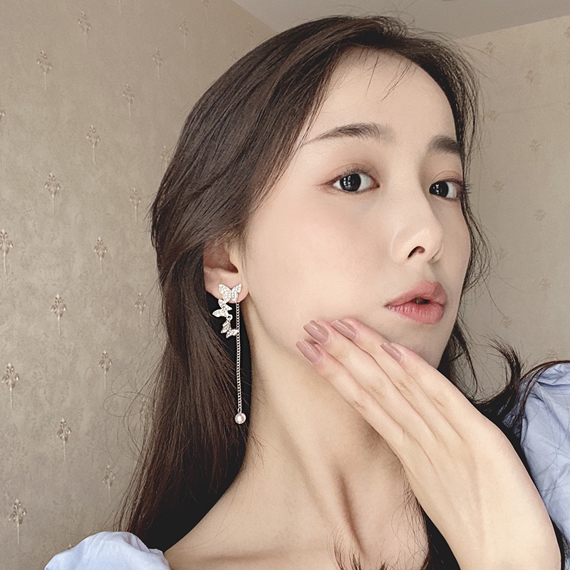 Bông tai nữ tiểu thư dáng dài thanh lịch sang chảnh mẫu mới thời trang YK