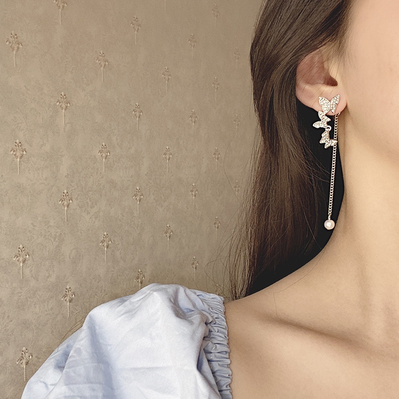 Bông tai nữ tiểu thư dáng dài thanh lịch sang chảnh mẫu mới thời trang YK