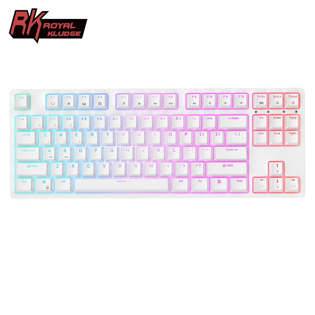 Bàn phím máy tính cơ ROYAL KLUDGE RK87 không dây 87 phím TKL TECLADO có đèn nền RGB hỗ trợ chơi game cắm ngay