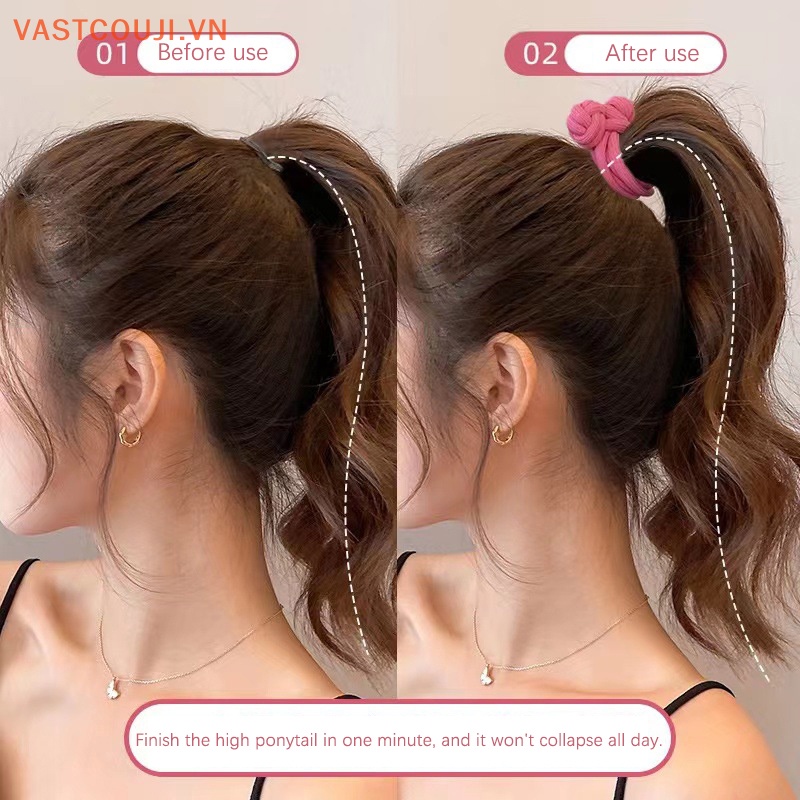 Vastji phụ nữ tóc đuôi ngựa cao dây buộc tóc đàn hồi hàn quốc vòng đeo chéo dây cao su cho cô gái phụ kiện tóc mũ đội đầu dây buộc tóc băng đô vn
