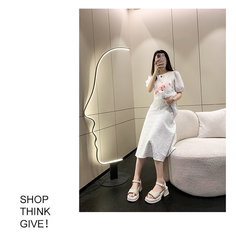 KaBaiQi Dép bánh mì guốc dép sandal nữ Màu Sắc Đơn Giản Thoải Mái Cao Gót Chống Trơn Trượt dép đế xuồng 33ZHDLX080402