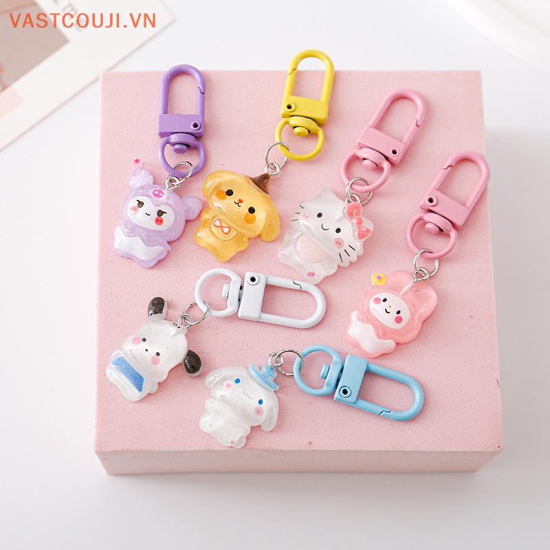 Vastji sanrio phim hoạt hình anime hello kitty keychain cinnamon dog kuromi melody keyring bag mặt dây chuyền ch phụ kiện chìa khóa ô tô dễ thương vn
