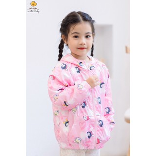 Áo khoác gió LITIBABY cho bé in hình, bo gấu, kéo khóa, size cho bé từ  20kg - 35kg