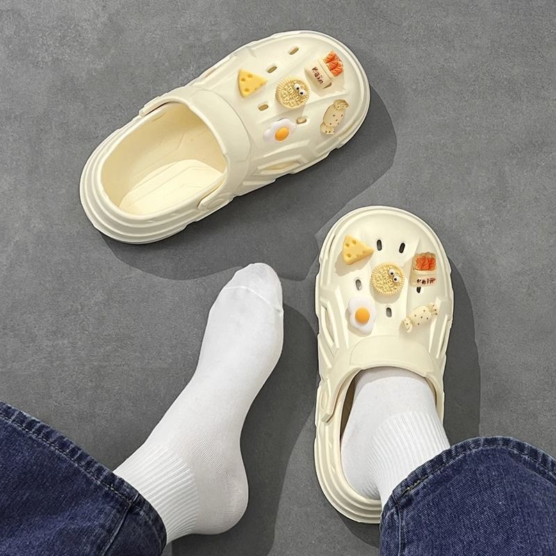 Giày Lười Đế Dày Có Lỗ Thoát Khí Chống Trượt Thời Trang Đi Biển