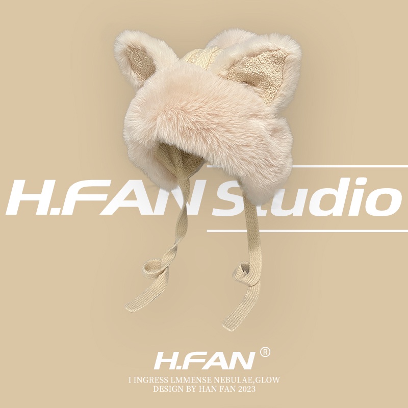 Mũ Len Dệt Kim Giữ Ấm Tai Hình Tai Cáo Dễ Thương Phong Cách Nhật Bản Thời Trang Thu Đông Cho Nữ