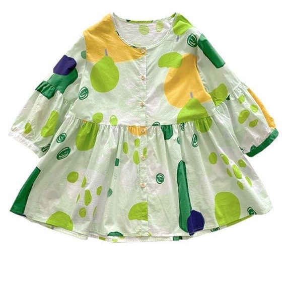 Áo Sơ Mi Tay Phồng Cổ Tròn Họa Tiết Chấm Bi Nhiều Màu Sắc Phong Cách Harajuku Dành Cho Nữ