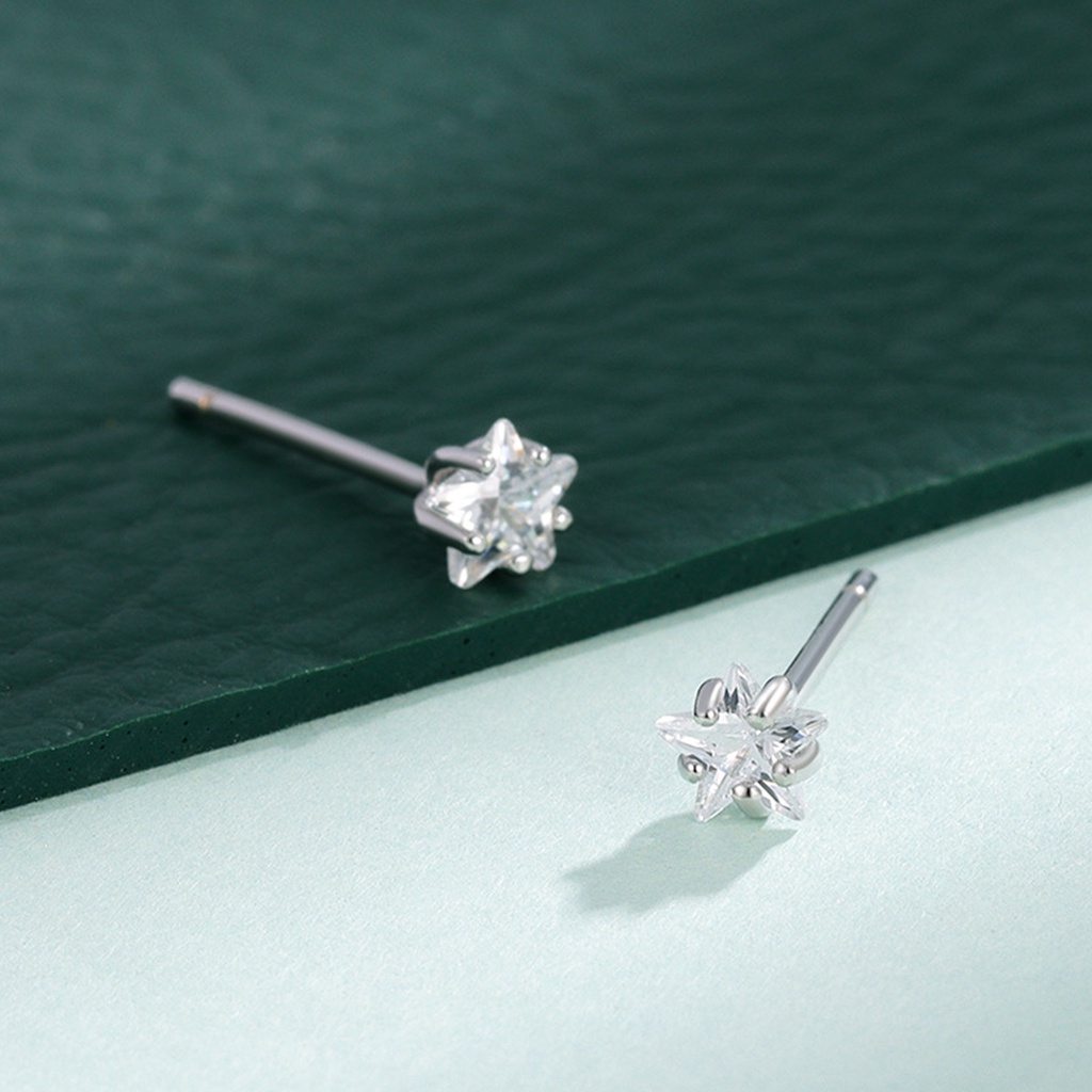 1 cặp màu thạch thời trang tinh tế phụ nữ rực rỡ bông tai ngôi sao sáng bóng pha lê zircon y2k đinh tán tai bằng thép titan