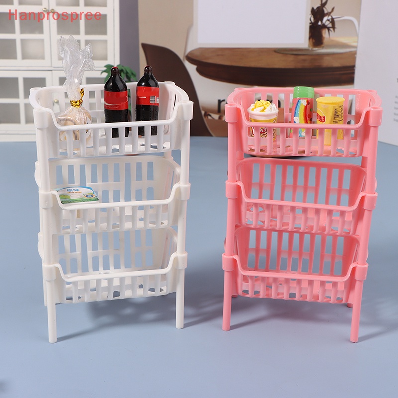 Hanprospree> 1/12 dollhouse mini food fruit storage giỏ búp bê nhà có thể xếp chồng lên nhau giỏ trang trí nhà búp bê phụ kiện tốt