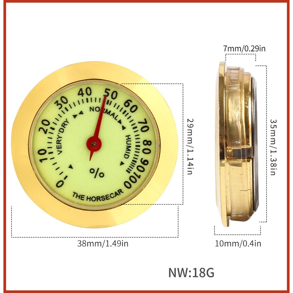 Ẩm kế cho xì gà humidor xì gà mini ẩm kế phát sáng 36mm xì gà ẩm kế ẩm kế xì gà oasis analog h sehvn