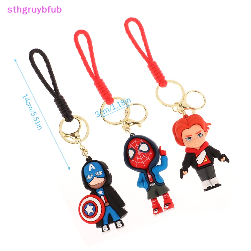 Sthb marvel spider man mặt dây chuyền búp bê dễ thương hình hành động avengers iron man captain america keychain bag keyring mặt dây chuyền quà tặng sinh nhật vn