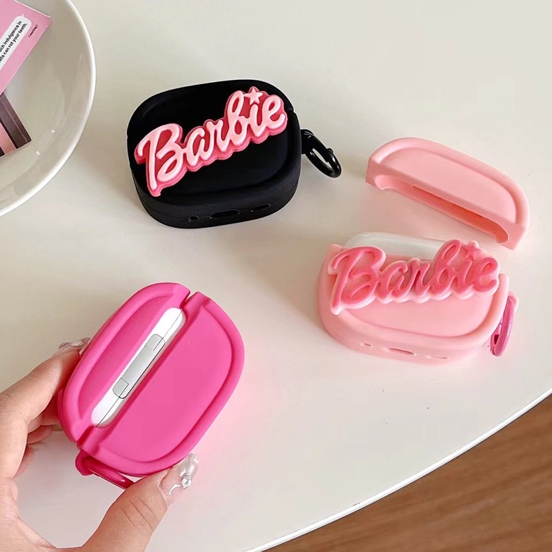 Barbie letter rose red pink black silicone oval barbie letter có thể xoay tương thích cho airpods pro airpods pro2 airpods tai nghe bluetooth không dây thế hệ 3/2/1 vỏ mềm