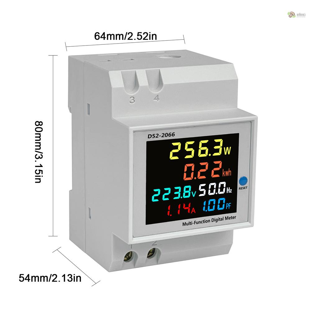[ready Stock] d52-2066 multi-function meter màn hình lcd đầy màu sắc điện áp dòng điện hoạt động tần số điện năng thiết bị giám sát đo lường năng lượng điện