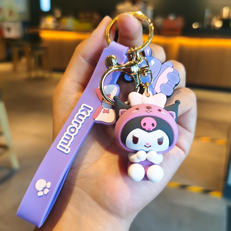 Mặt dây chuyền hoạt hình dễ thương sanrio kuromi keychain doll chain couple gift đồ trang trí xe hơi mặt dây chuyền cặp đôi