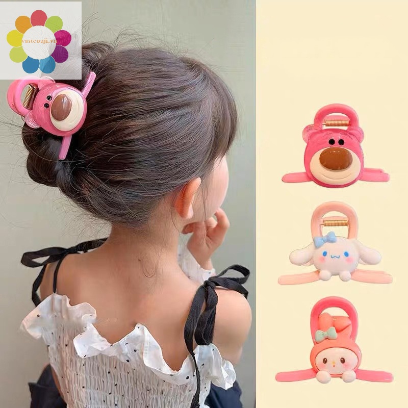 Vastji thời trang phim hoạt hình cô gái kẹp tóc dễ thương phim hoạt hình trẻ em kẹp tóc cô gái sau đầu kẹp tóc đuôi ngựa kẹp cá mập nhựa vn