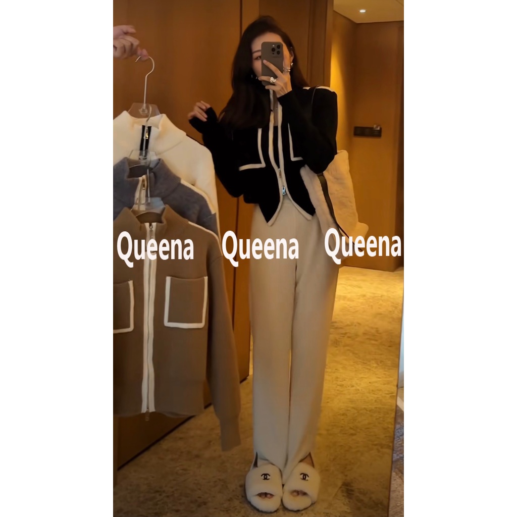 Queena áo cardigan áo khoác cardigan Thời trang hàn quốc A21K042