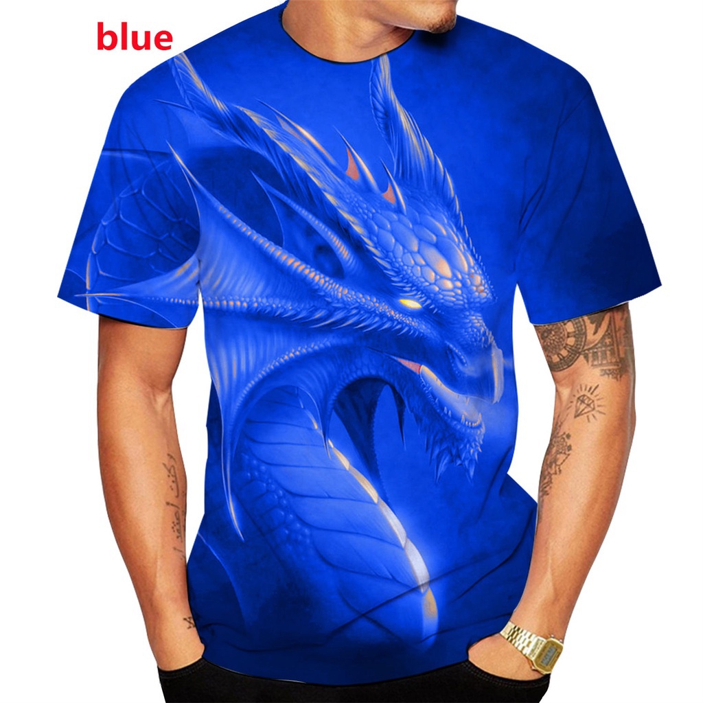 Đàn ông thời trang mới 3d in hình rồng t-shirt đàn ông phụ nữ tee động vật thường big yards t-shirt top