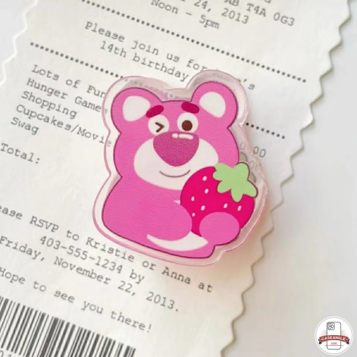 Thời trang phim hoạt hình dễ thương sáng tạo vui nhộn gấu dâu giá đỡ điện thoại trái tim tình yêu đáng yêu lotso giá đỡ điện thoại universal scalable