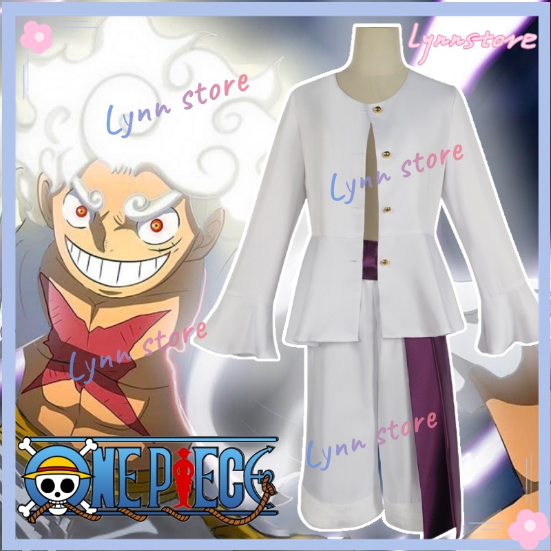 Anime one piece luffy cosplay costume gear 5 nika luffy cosplay kimono tóc giả bộ halloween anime party carnival bộ đồ dành cho người lớn