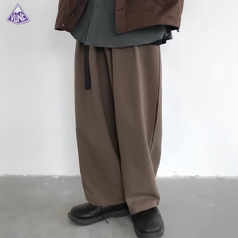 Quần nam vunc xu hướng mới thời trang đơn giản và linh hoạt quần dài màu đồng nhất cổ điển rộng rãi quần phù hợp với quần
