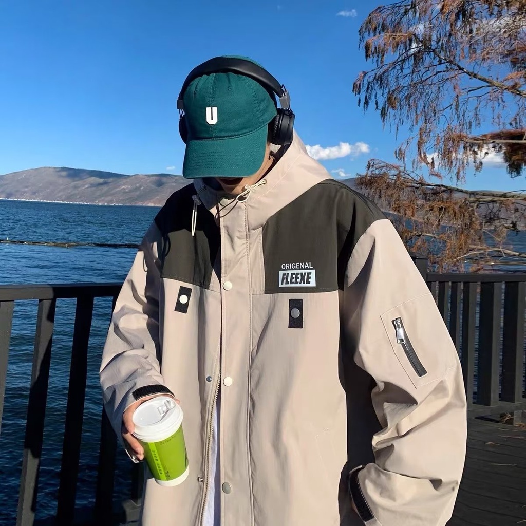 Áo Khoác Thể Thao Dáng Rộng Có Mũ Trùm Cá Tính Theo Phong Cách Xuân Thu 2023 Dành Cho Nam