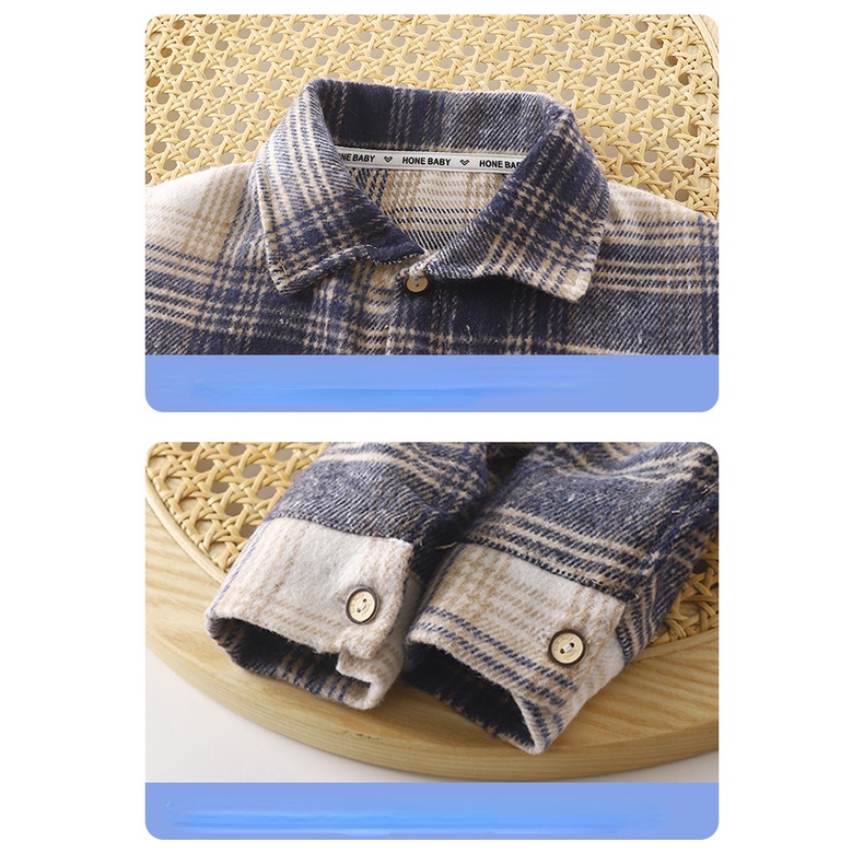 90-160cm phiên bản hàn quốc áo sơ mi dài tay cho trẻ em mùa xuân thu bé trai bé gái thời trang phong cách phương tây áo khoác kẻ sọc áo khoác sẵn sàng vận chuyển nhanh