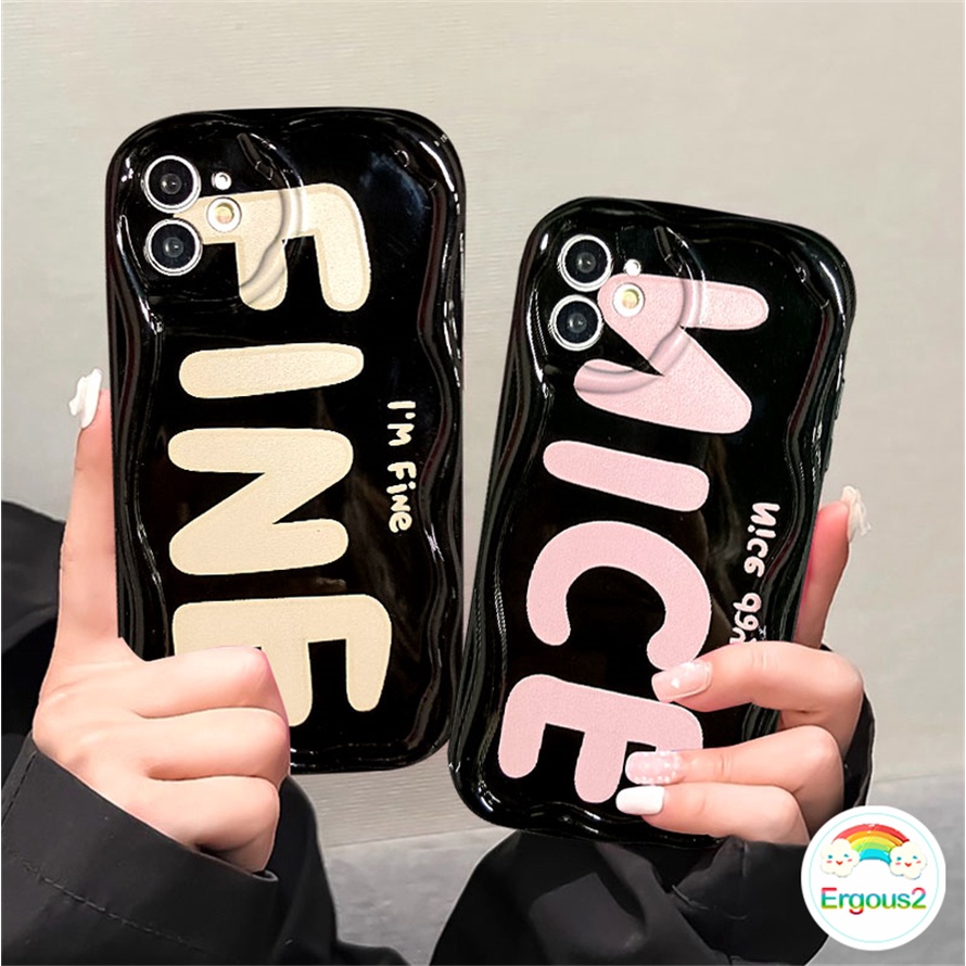Huawei nova 7i 11 10 9 8 7 se pro nova 5t y90 y70 plus p30 p40 pro mate 30 40 pro chữ cá nhân hóa sáng tạo cạnh gợn sóng cặp đôi điện thoại đệm khí chống rơi ốp lưng mềm