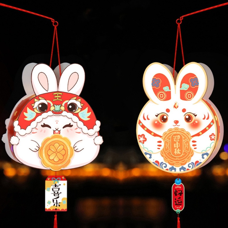 Blg Đèn Lồng Thủ Công Cầm Tay Hình Hoa Anh Đào Thỏ Cho Lễ Hội Trung Thu - lucky bu