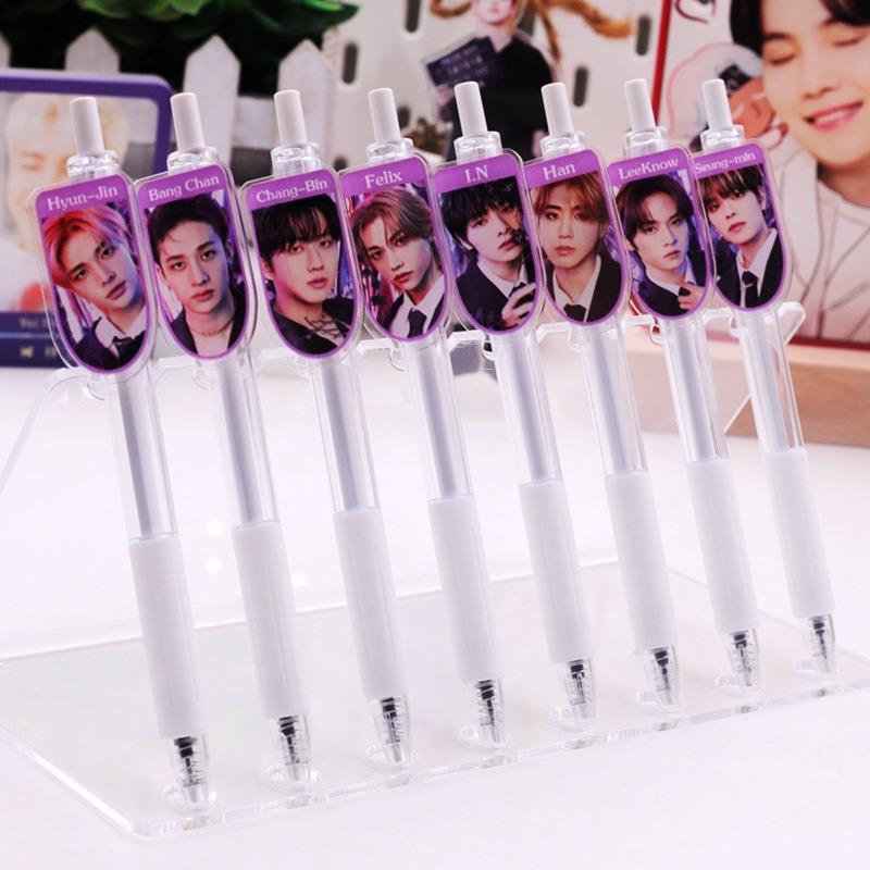 Ere1 stray kids click ball pen phim hoạt hình bút gel dễ thương bang chan chang-bin felix han in hyun-jin lee know seung-min